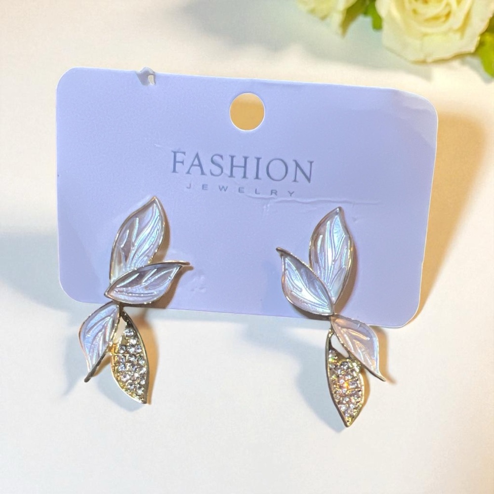 Fringed Pearl Earrings Elegant Small 
Delicate Earrings 1.6”